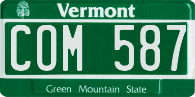 VT license plate COM587