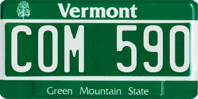 VT license plate COM590