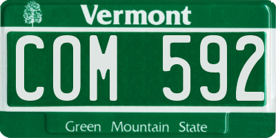 VT license plate COM592