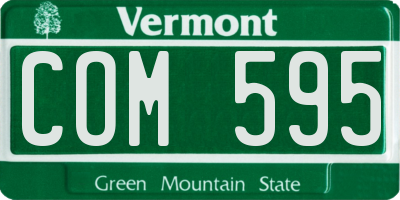 VT license plate COM595