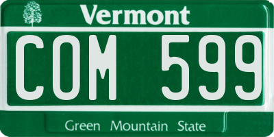 VT license plate COM599