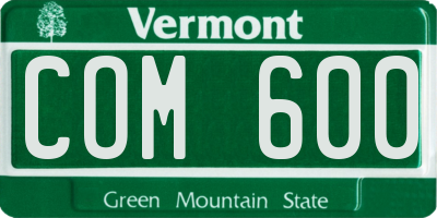 VT license plate COM600