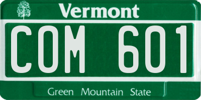 VT license plate COM601