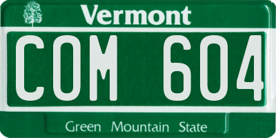 VT license plate COM604