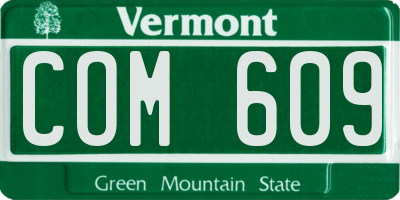 VT license plate COM609