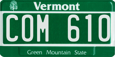 VT license plate COM610