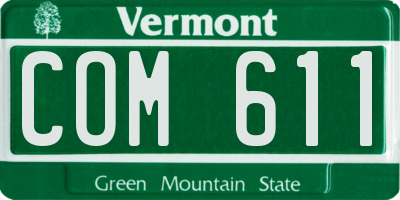 VT license plate COM611