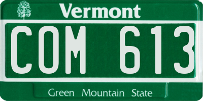VT license plate COM613