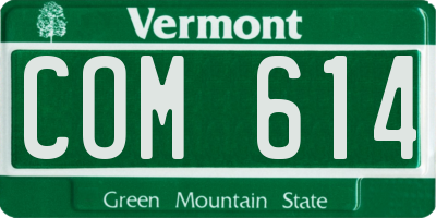 VT license plate COM614