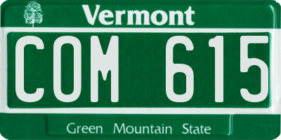 VT license plate COM615