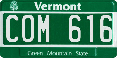 VT license plate COM616