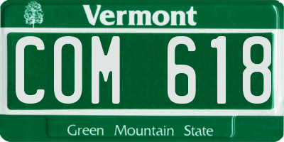 VT license plate COM618