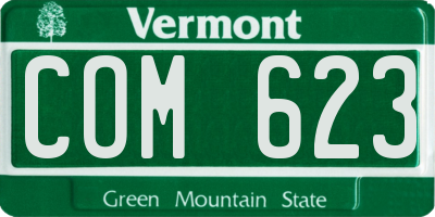 VT license plate COM623