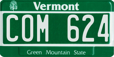VT license plate COM624