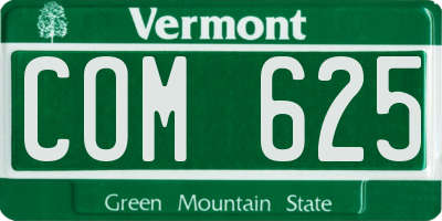 VT license plate COM625