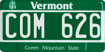 VT license plate COM626