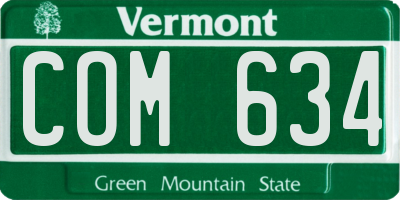 VT license plate COM634