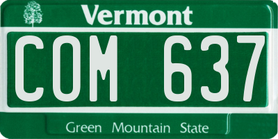 VT license plate COM637