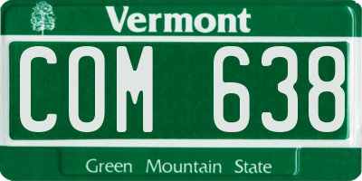 VT license plate COM638