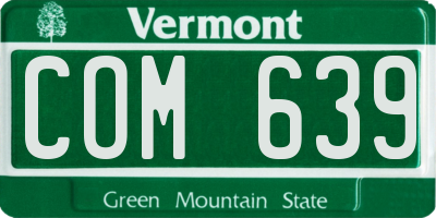 VT license plate COM639