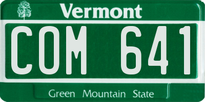 VT license plate COM641