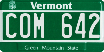 VT license plate COM642