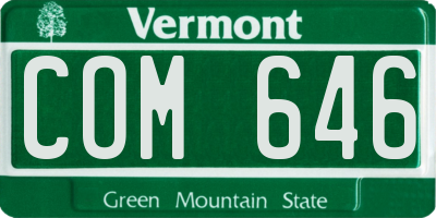VT license plate COM646