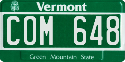 VT license plate COM648