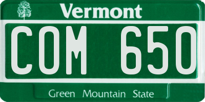 VT license plate COM650