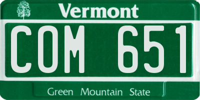 VT license plate COM651