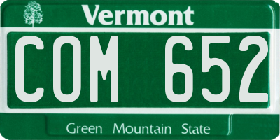 VT license plate COM652