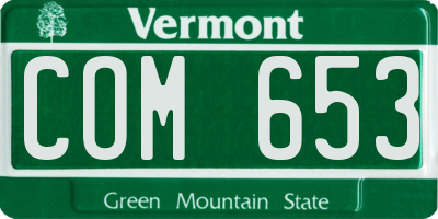 VT license plate COM653