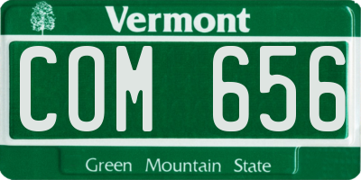 VT license plate COM656