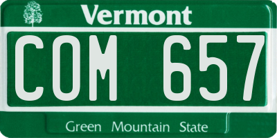 VT license plate COM657