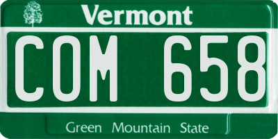 VT license plate COM658