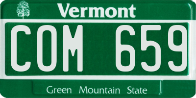 VT license plate COM659