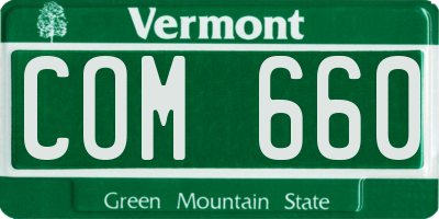 VT license plate COM660