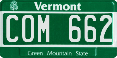 VT license plate COM662