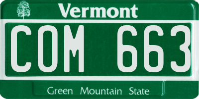 VT license plate COM663