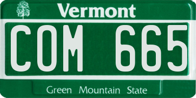VT license plate COM665