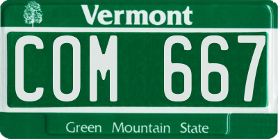 VT license plate COM667