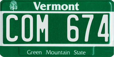 VT license plate COM674