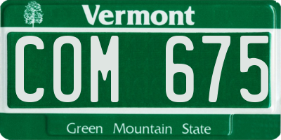 VT license plate COM675