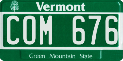 VT license plate COM676