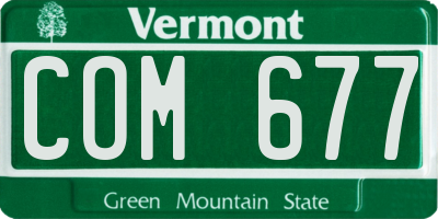 VT license plate COM677