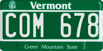 VT license plate COM678