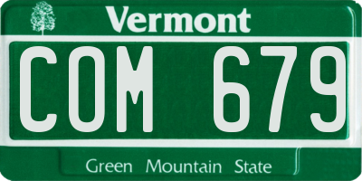 VT license plate COM679