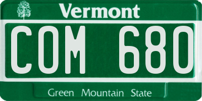 VT license plate COM680