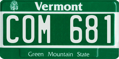 VT license plate COM681