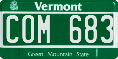 VT license plate COM683
